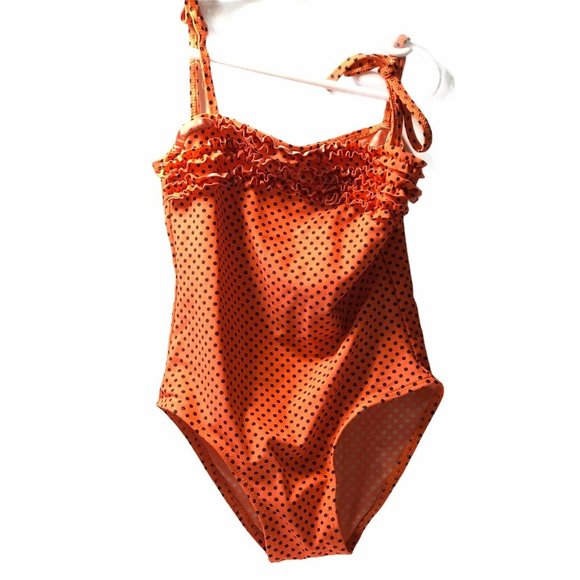 Little Star Girls size 8 Swimsuit Orange & black - Picture 11 of 11
